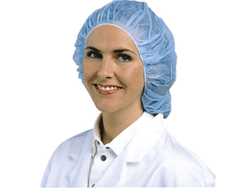METAL DETECTABLE MOB CAP  BLUE - 100 PER PACK      